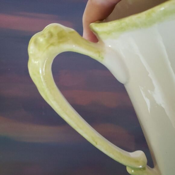 Vintage Hand-Painted Floral Decorative Ceramic Pitcher - Picture 4 of 8